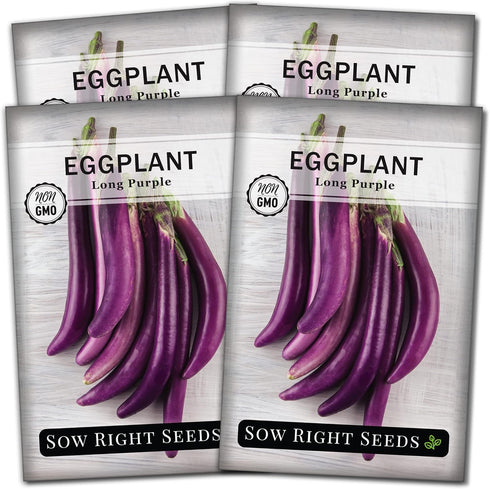 Sow Right Seeds - Long Purple Eggplant Seeds for Planting - Non-GMO