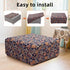 YISUN Ottoman Cover Square, Stretch Printed Ottoman Slipcover Square, Thick Storage Ottoman Covers Washable Footrest