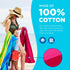 29" 58" 100% (4 Pack) Kaufman - Soft Oversized Beach Towels in Bulk | x Velour Striped Towel | Absorbent, Quick-Drying