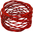 Handmade Round Red Mesh Napkin Rings - Set of 6 Holders for Dining Table Parties, Dia: 2 Inch