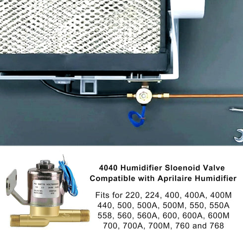 4040 Humidifier Water Solenoid Valve, Compatible with Aprilaire Humidifiers Valve 400 500 600 700 220 224 Replacement