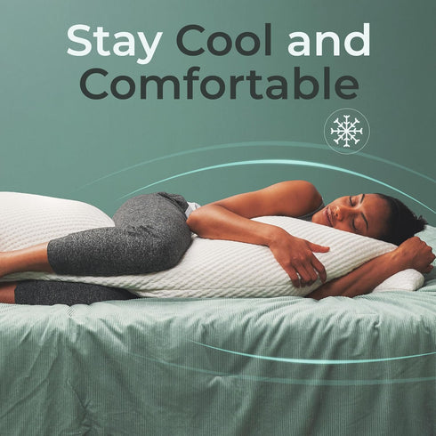 Cozy 20x54 Snuggle-Pedic Body Pillow for Adults, Comfort Down Alternative Pregnancy Pillows - Soft, Supportive