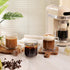 15oz(4-pack) CNGLASS Double Walled Glass Coffee Mugs,Large Insulated Glass Mugs with Handle,Clear Coffee Cups
