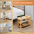 3-Tier 286lb 11.3 27.6 17.8 Inches, Sweetcrispy Shoe Rack Bench, Bamboo Entryway Storage Organizer, Capacity, Shoes