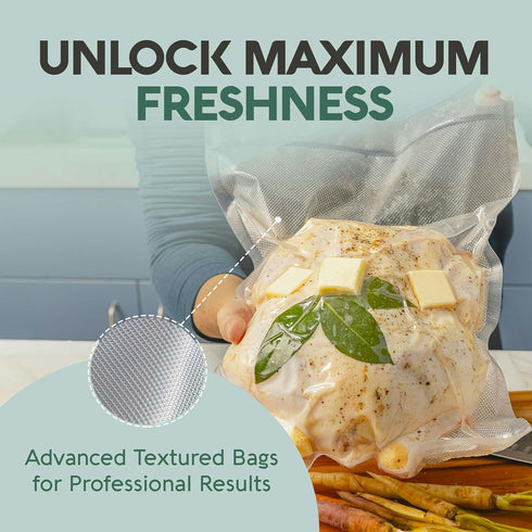 Avid Armor Vacuum Sealer Bags, Non-BPA Freezer Bags for Food Storage, Freezing, and Sous Vide Cooking, 150 Bags Combo