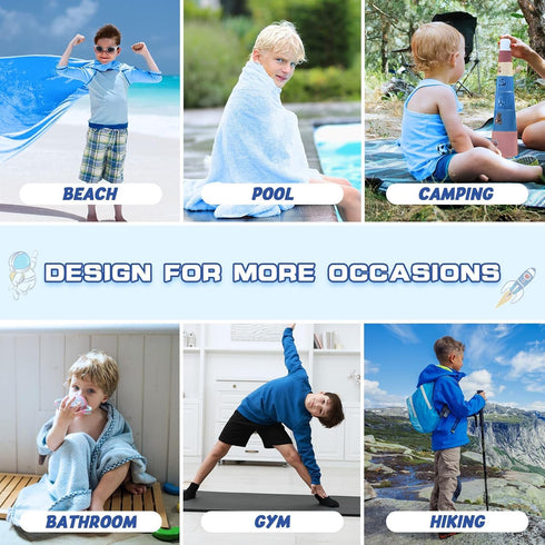 30 60 WERNNSAI Space Kids Beach Towel for Boys, x Double-Sided Towel for Kids, Kids Beach Pool Bath Bathroom Swim
