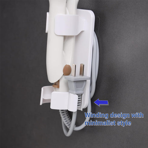 Wall Mounted Curling Iron Holder - Hair Dryer and Straightener Storage for Bathroom, Hot Hair Tool Organizer (2 Pack)