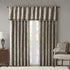 Madison Park Aubrey 2 Panel Curtain - Faux Silk Paisley Jacquard, 50x84, Taupe, Room Darkening