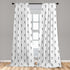 Ambesonne Black and White Window Curtains, 2-Panel Set with Monochrome Pineapple Design, 28" x 63", White and Black