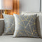 YONGLIU Pack of 2 Velvet Cushion Cases, Decorative Gold Foil Geometric Pattern Throw Pillow Covers (Gray and Gold)