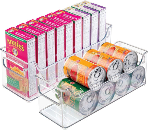 iDesign Plastic Organizer Bin with Easy Grip Handles, Set of 2, 14.5" x 5" x 5", Clear