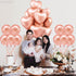 KatchOn Pack of 20 Big Rose Gold Heart Balloons - 18 Inch Rose Gold & Blush Pink Heart Shaped Balloons for Valentines &