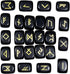 TUMBEELLUWA Energy Black Obsidian Rune Stones Set - Engraved Elder Futhark Alphabet for Divination, Meditation