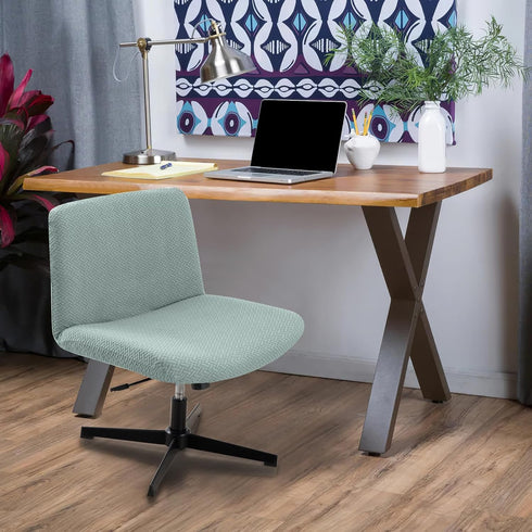 Armless/Office/Desk/Mid Fuloon Criss Cross Chair Cover, Waterproof, Stretchable, Solid Jacquard, Suited for Back Wide