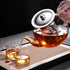 Long-Mouth Glass Teapot, 34oz/1000ml with Removable Loose Tea Infuser, Microwave & Dishwasher Safe