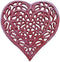 Rustic Red Whitewashed Cast Iron Heart Shaped Trivet - 7" Decorative Trivet