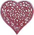 Rustic Red Whitewashed Cast Iron Heart Shaped Trivet - 7" Decorative Trivet