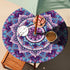 Round Fitted Outdoor Tableclothes with Umbrella Hole and Zippered Non Slip Coffee