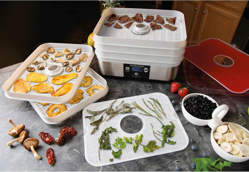GUCUJI Pack of 5 Premium Non Stick Silicone Dehydrator Sheets, Fruit Dryer Mesh for Hamilton Beach 32100A