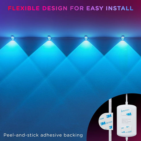 8ft 6 84313 Enbrighten Spectrum Remote Controlled Indoor Accent Wall String Lights, Color Changing LED USB Sconces