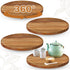 Kigley 4 Pcs Acacia Wood Lazy Susan Organizers, Non Skid Kitchen Turntable for Spice, Olive Oil Storage (14 Inch)