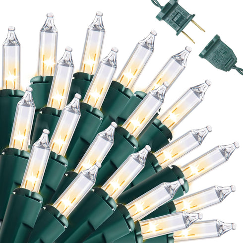 Joiedomi Clear Christmas String Lights Indoor,200(2x100) Mini White Fairy Light,42.8 FT Lighting