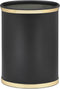 Kraftware Sophisticates Black/Polished Gold Brass Waste Basket with 3/4-Inch Bands and Brass Bumper