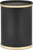 Kraftware Sophisticates Black/Polished Gold Brass Waste Basket with 3/4-Inch Bands and Brass Bumper