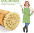 SUBEKYU Bamboo Dish Scrub Brush for Kitchen Sink, Natural Wooden Washing Dish Brush Scrubber with Sisal Bristles