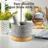 Heavy Duty Mortar and Pestle Set with Bamboo Base, Large 2 Cups Natural Granite Bowl for Guacamole and Masher