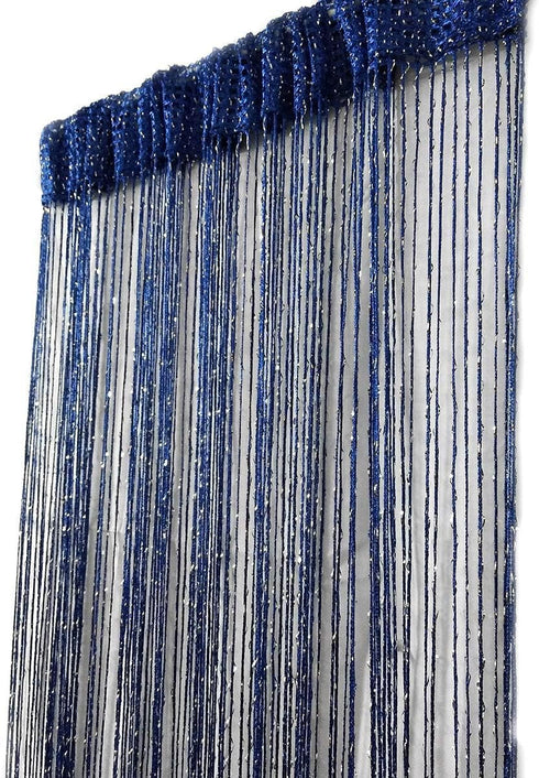 ave split Decorative Door String Curtain Wall Panel, Fringe Window Room Divider, 100cm*200cm, Royal Blue