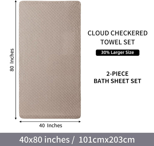 Sheet-40x80 Inches 2PCS) Extra Large Bath Towel Oversized,Super Soft,Quick Dry,Microfiber Shower Towels Highly