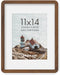 Dreamland 11x14 Picture Frame with Mat for 8x10, USA-Sourced Natural Oak Wood