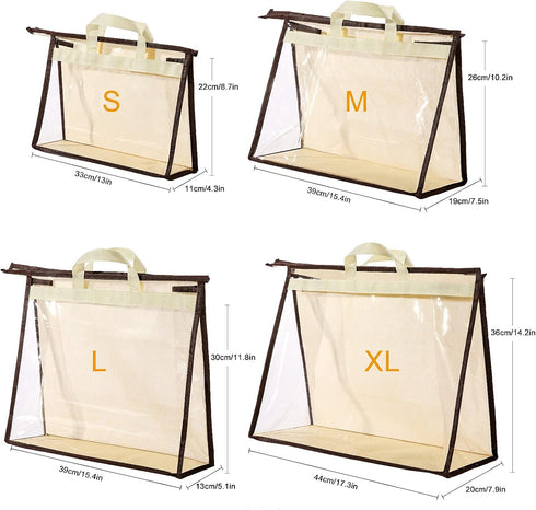 CINPIUK Clear Handbag Storage Bags, XL Purse Organizer for Closet, Zipper Hanging Storage Bag