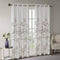Madison Park Cecily Semi Sheer SINGLE Panel Window Curtain, Burnout Botanical Print, 50x84", Leaves Mauve