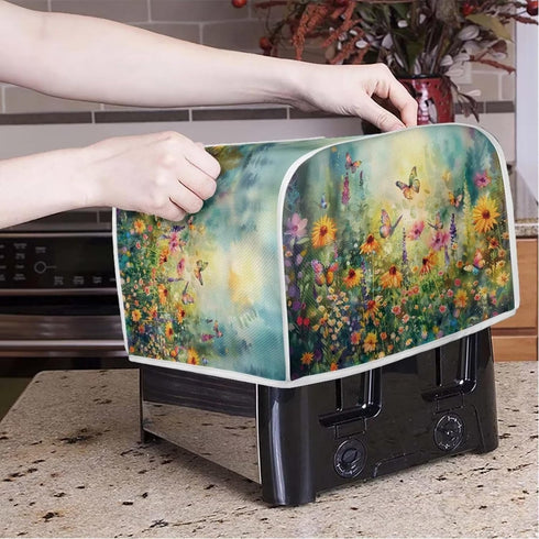 Xoenoiee Butterfly Floral Print Toaster Cover, Quilted for 2 Slice Toaster Oven