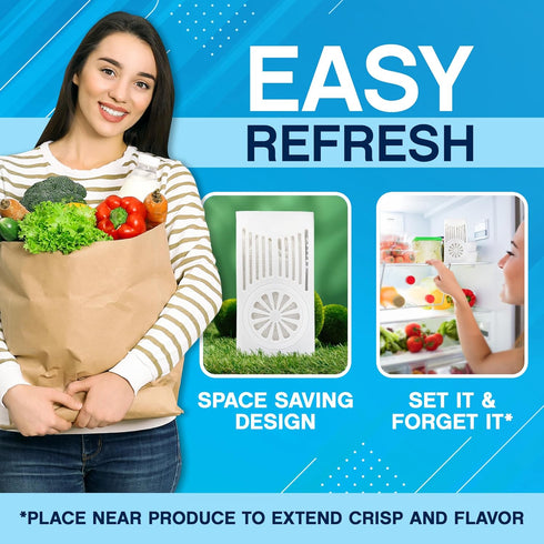 NonScents Refrigerator Deodorizer - Long-Lasting Odor Eliminator for Fridge & Freezer, Unscented