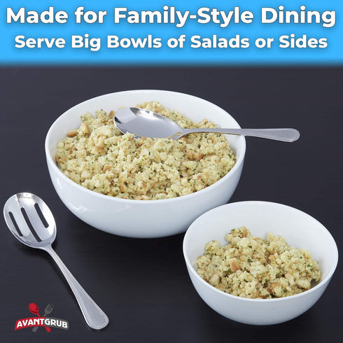Super Elegant 3 Pc Set Heavy Duty Serving Spoon, Stainless Steel Basting Spoons for Buffet and Family Dining