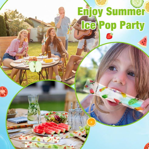 Yiyiring 300 11 2 2 Summer Pcs Disposable Ice Pop Mold Bags with Zip Seals x Freezer Tubes Ice Lolly Bags with Funnels