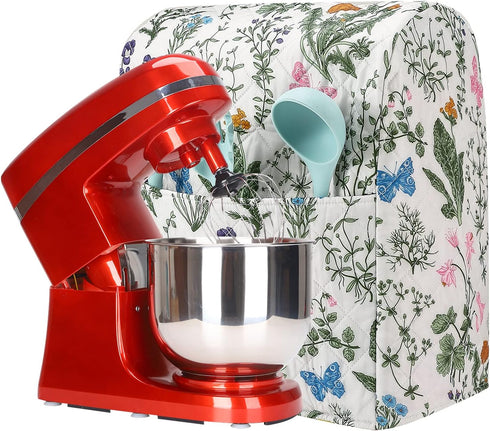 Stand Mixer Cover Compatible with 5-8Qt Kitchenaid Hamilton Mixers - Floral and Plants Kitchen Decor, Pioneer Woman