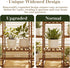 6 Bamworld Roof Shaped Plant Stand Indoor Outdoor Tier Tall Large Wood Plant Shelf Multi Tier Flower Stands Garden