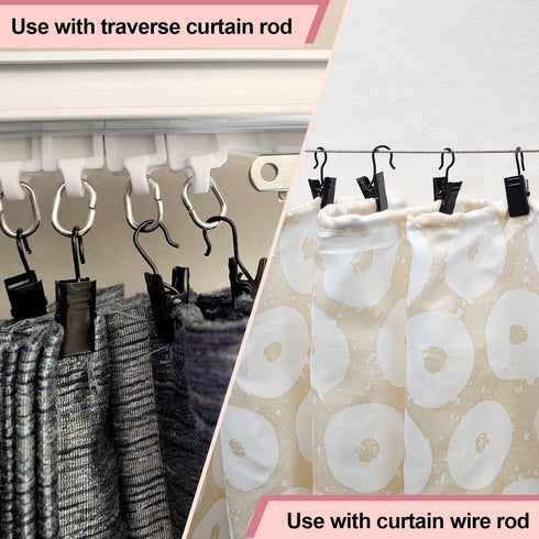 Coideal Small Curtain Clips Hooks, 100 Pack Black Metal for Hanging Christmas String Lights and Art Display