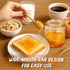 Set, Loscarol Honey Jar with Dipper and Lid - Bohemian Vintage Glass Honey Pot with Wooden Honey Dippers Stick Wide