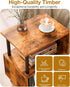 3-Tier 44 LBS Frylr Small Side Table, End Table and Nightstand with Wood Shelves, Sturdy Metal Frame with Capacity per