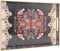 MaAixHom 15.8" x 11.8" Black Plastic Serving Tray with Handles, Bohemian Folk Art