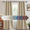 H.VERSAILTEX Linen Blackout Curtain, 96 Inches Long, Thermal Insulated Grommet Drapes, Heather Beige