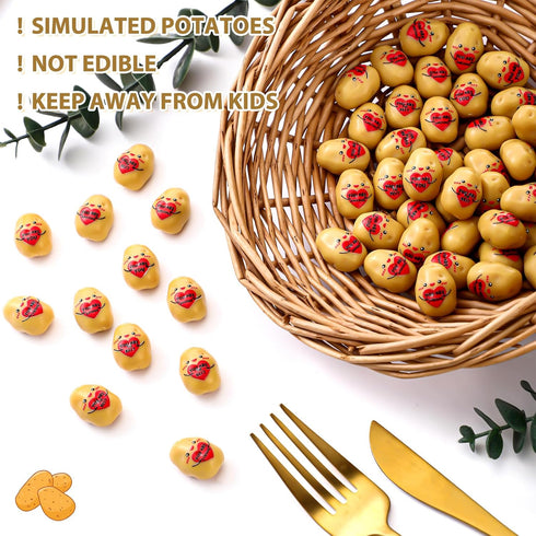 Briwooody 60 Pcs Employee Potato Inspirational Resin Potato with Hug Realistic Affirmative Potatoes Tiny Potatoes Mini
