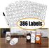 SWOMMOLY 32 386 Set, Countertop, Spice Rack Organizer with Empty Square Glass Spice Jars, White Spice Labels with Chalk