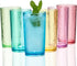 KX-WARE 20-ounce Acrylic Glasses | Set of 6 Multicolor Hammered Style | Dishwasher Safe & BPA Free