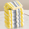 Yellow Striped Washcloths 6PC - 100% Cotton, Quick Dry, Soft, Absorb &
